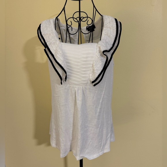 Deletta by Anthropologie Pleated Sailor Tank Size Large - Picture 1 of 6